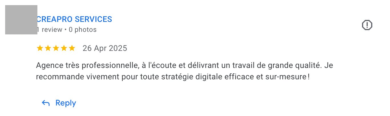 Avis Google client satisfait