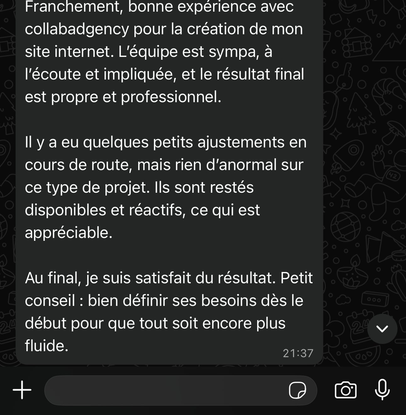 Avis Google client satisfait