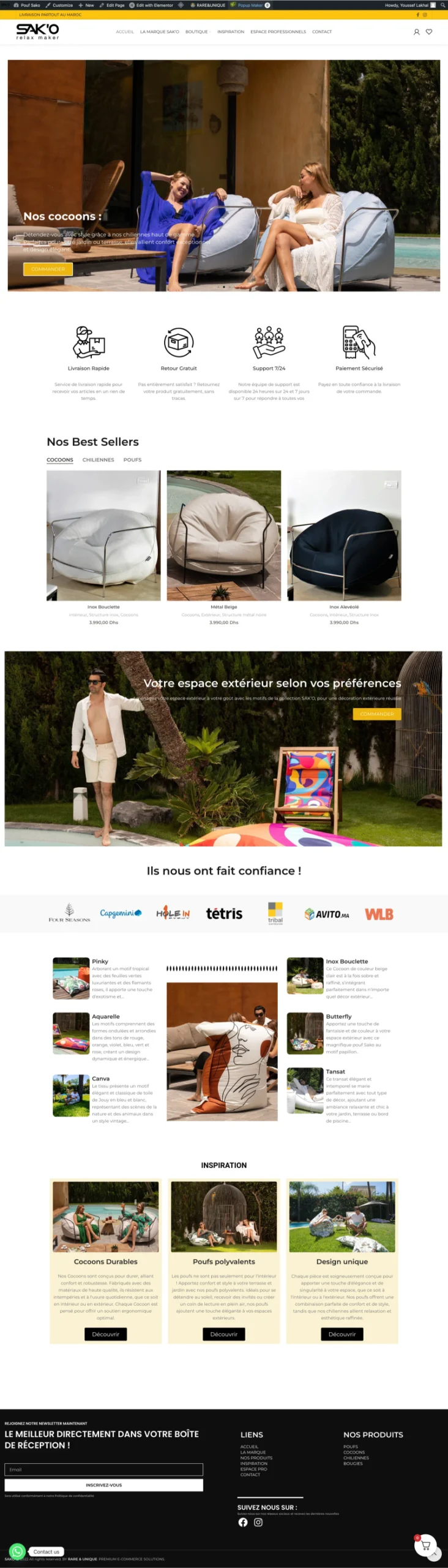 Création du site Pouf Sako
